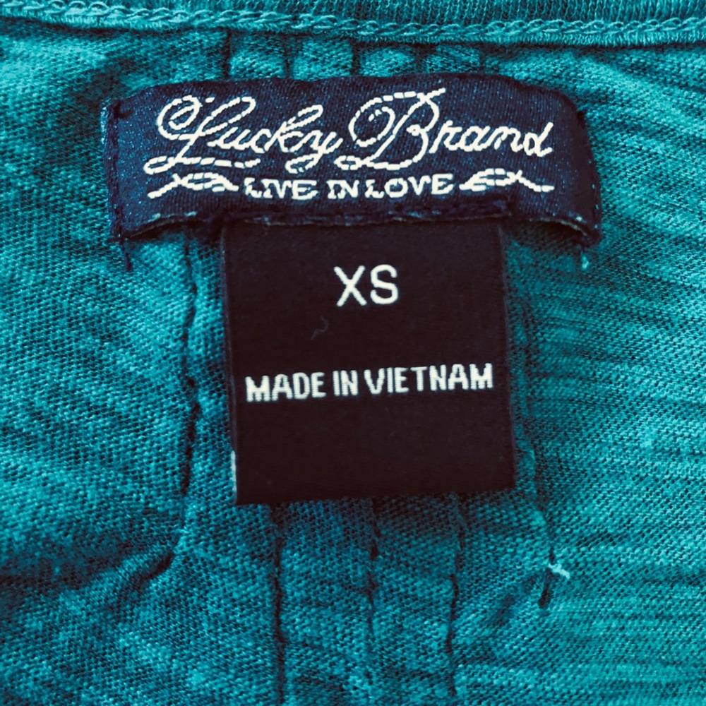Lucky Brand Teal, Cotton, Long Sleeve T-Shirt - Picture 3 of 4